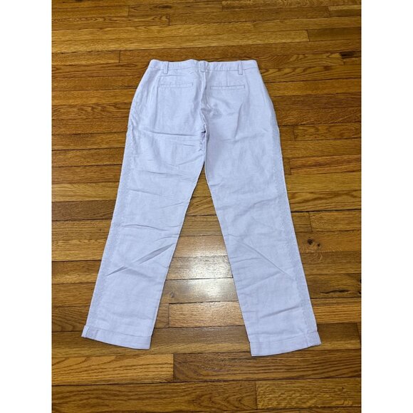 Gap Womens Girlfriend Chino Pants Size 2 Lavendar Linen Cotton Embroidered Sides - Picture 6 of 7